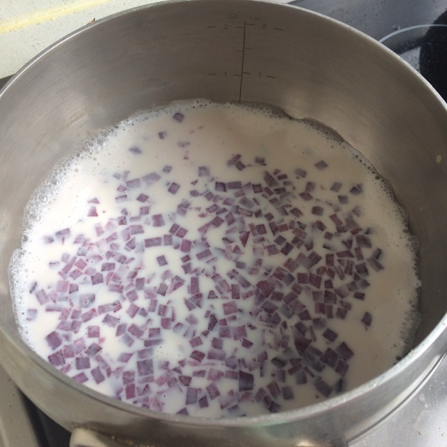 紫薯牛奶麥片粥的做法 步骤3