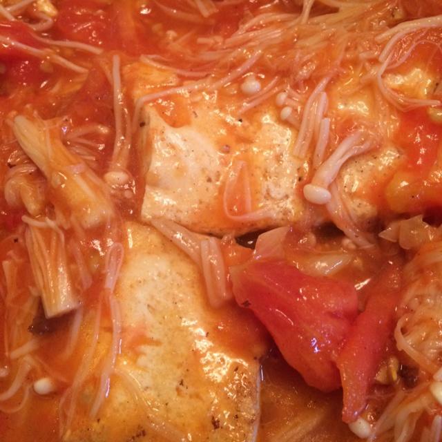 番茄金針菇煎豆腐的做法 步骤5