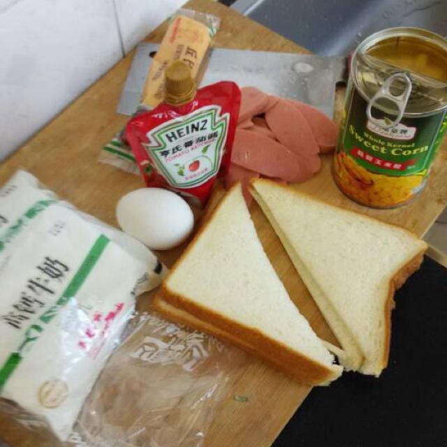 玉米火腿三明治的做法 步骤1