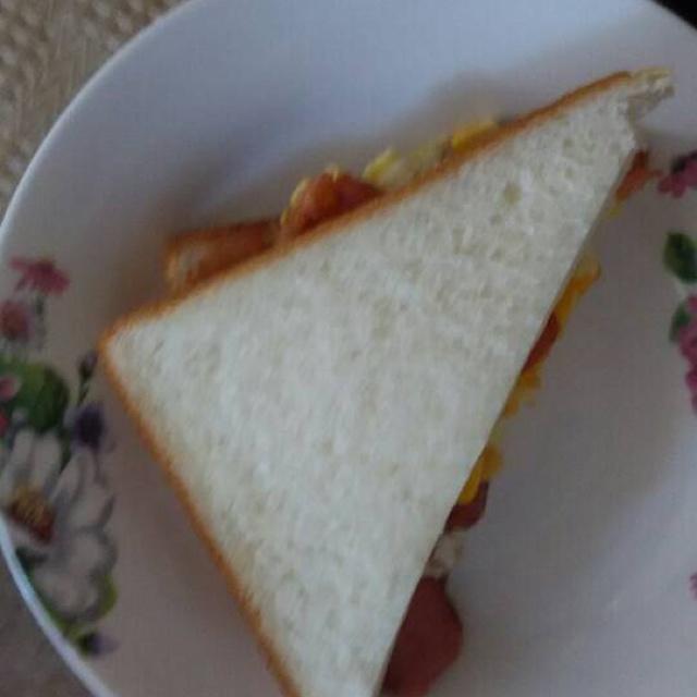 玉米火腿三明治的做法 步骤5