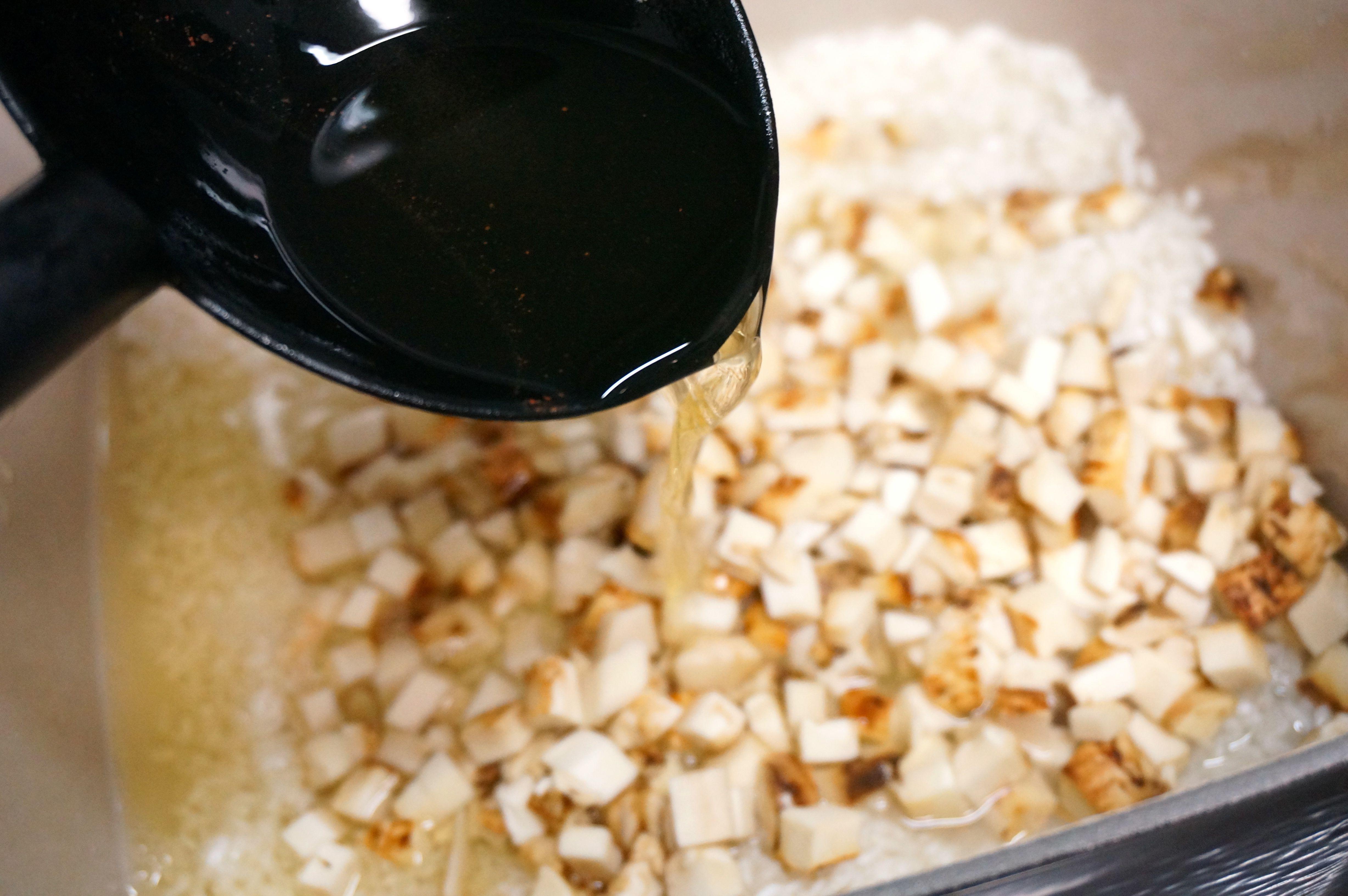 松茸燴飯配和牛卷的做法 步骤4