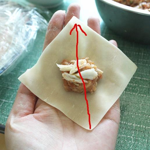 蟹肉小餛飩（附最簡單餛飩包法詳細圖解）的做法 步骤5