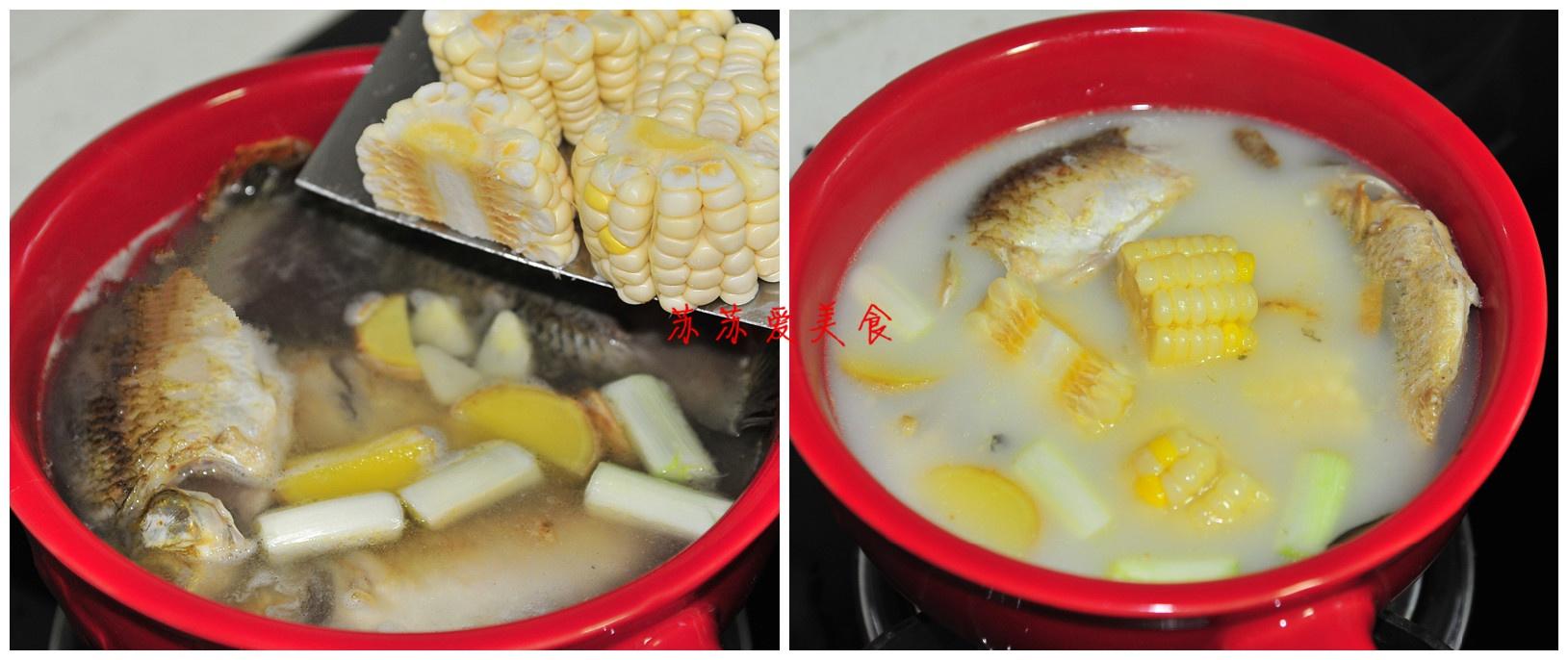 秋季滋補鮮美魚湯炖起來【鯽魚玉米湯】——熬出奶白鯽魚湯的秘方的做法 步骤5