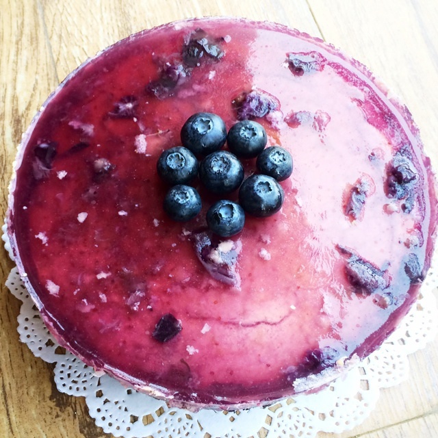 藍莓蘇芙蕾輕乳酪蛋糕的做法 步骤14