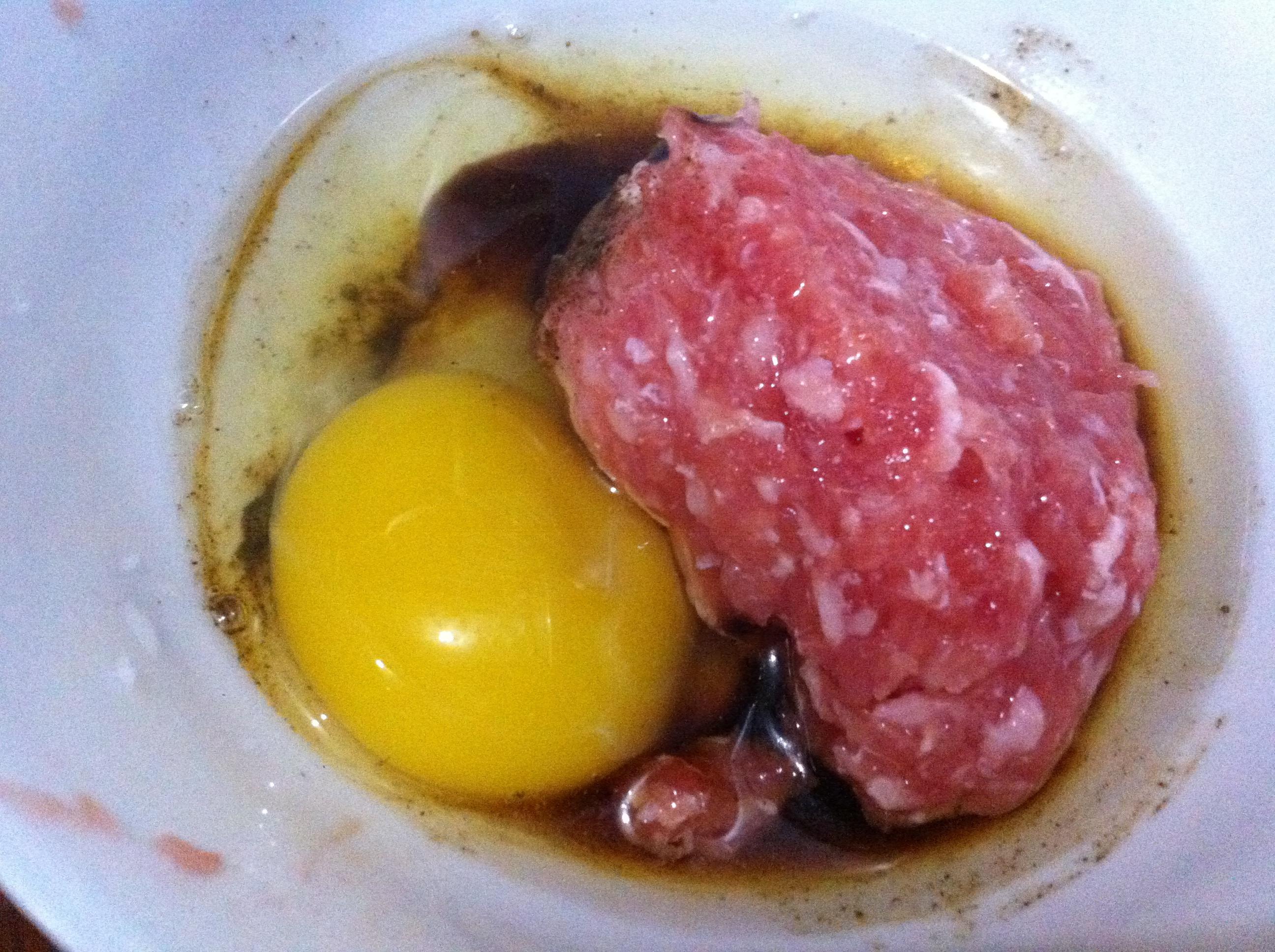 青菜肉末雞蛋面的做法 步骤1