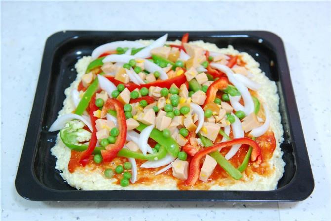 米飯和豆腐也能做pizza的做法 步骤7