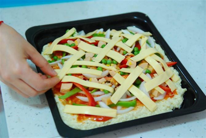 米飯和豆腐也能做pizza的做法 步骤8