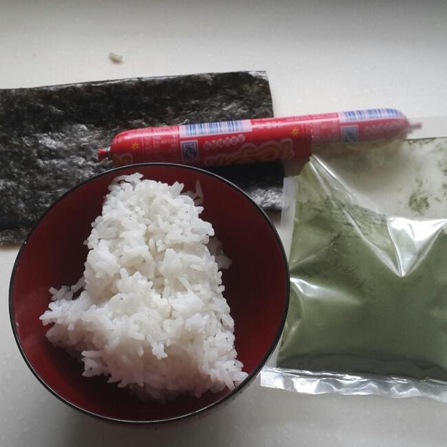 抹茶海苔粢飯糕（睡蓮造型）的做法 步骤1
