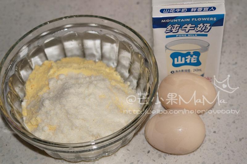 【寶寶點心】椰香玉米松餅&微波爐米糕（12M+）的做法 步骤1