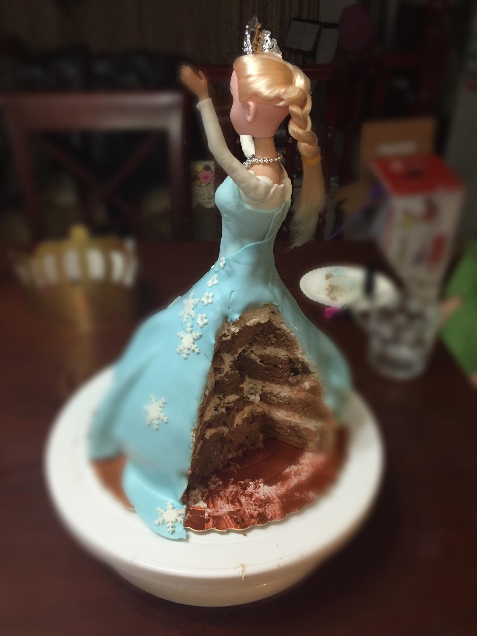冰雪奇緣-艾莎公主翻糖蛋糕的做法 步骤3