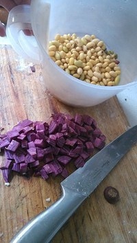 【雜糧廚房】低卡紫薯豆漿-美味健康更營養的做法 步骤1