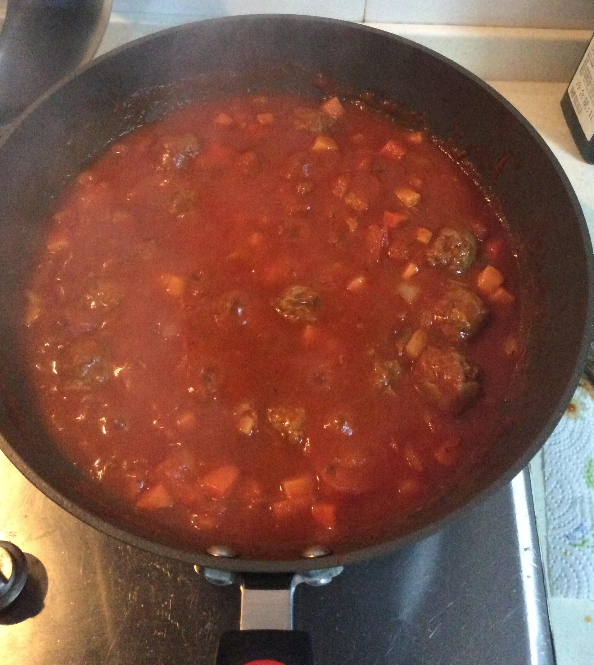 義大利蒜醬牛肉丸 （Meatballs in marinara sauce）的做法 步骤6
