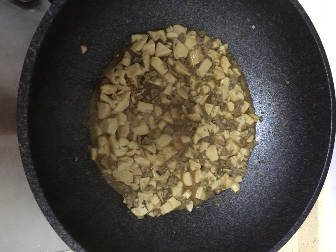 瑤柱肉末燜豆腐的做法 步骤3