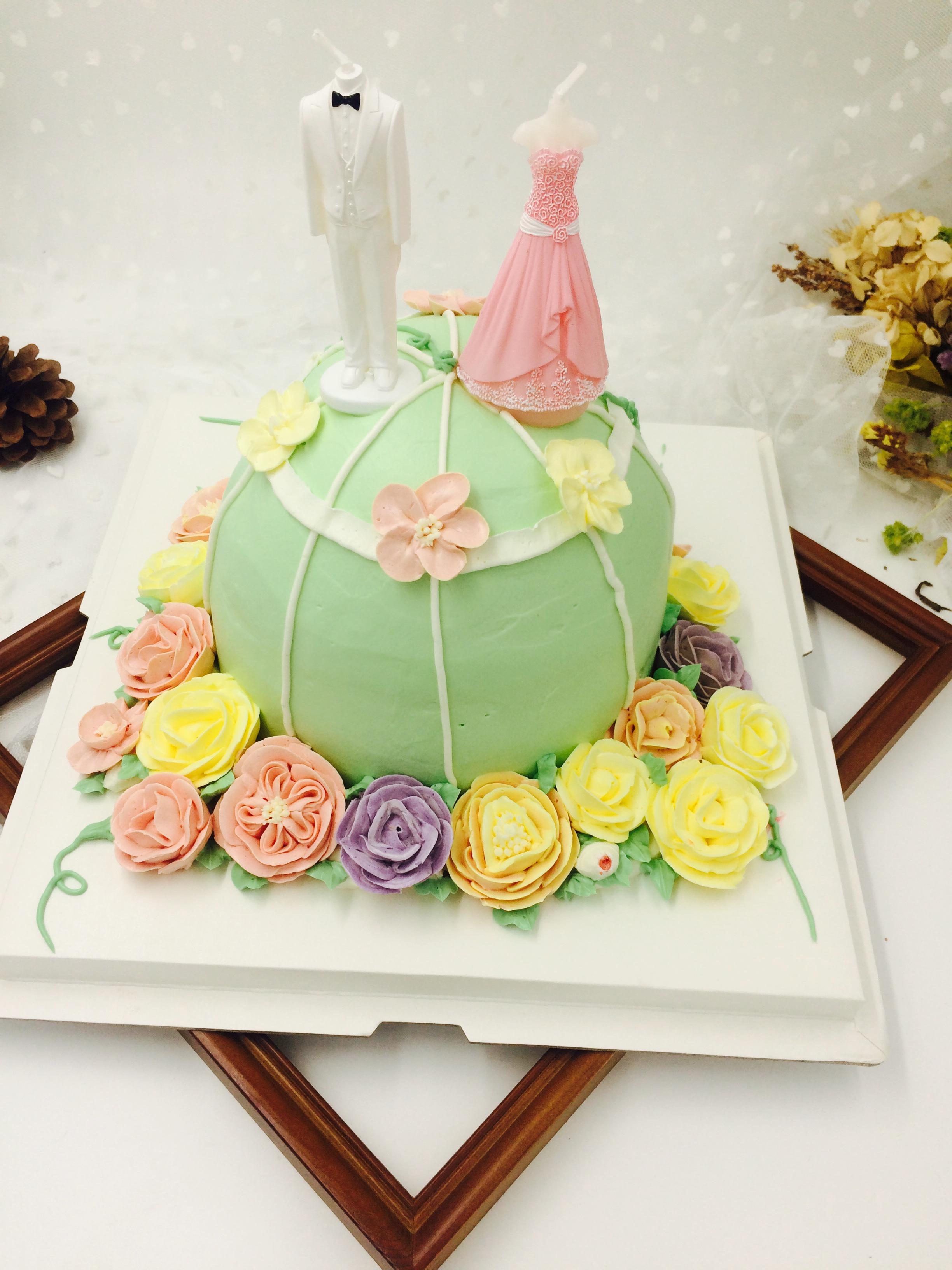 結婚紀念日 韓式裱花蛋糕的做法 步骤2
