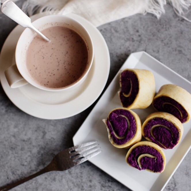 【Keep減肥餐】紫薯卷熱可可早餐的做法 步骤6