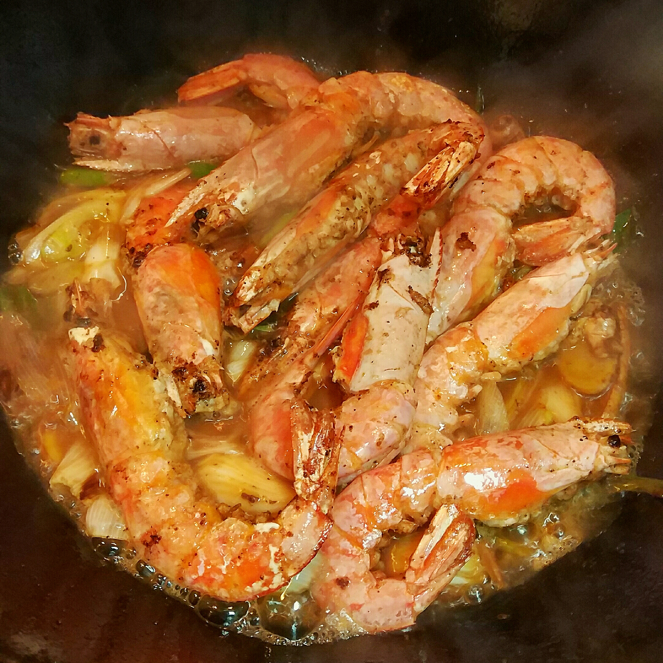 快手蔥燒阿根廷紅蝦的做法 步骤7