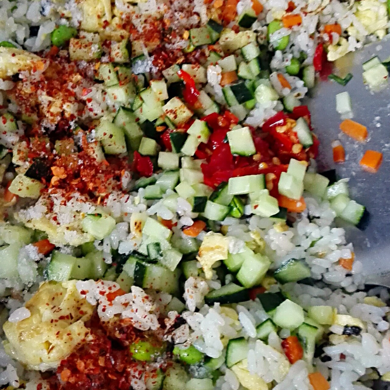 鹽菜（梅干菜）時蔬炒飯的做法 步骤6