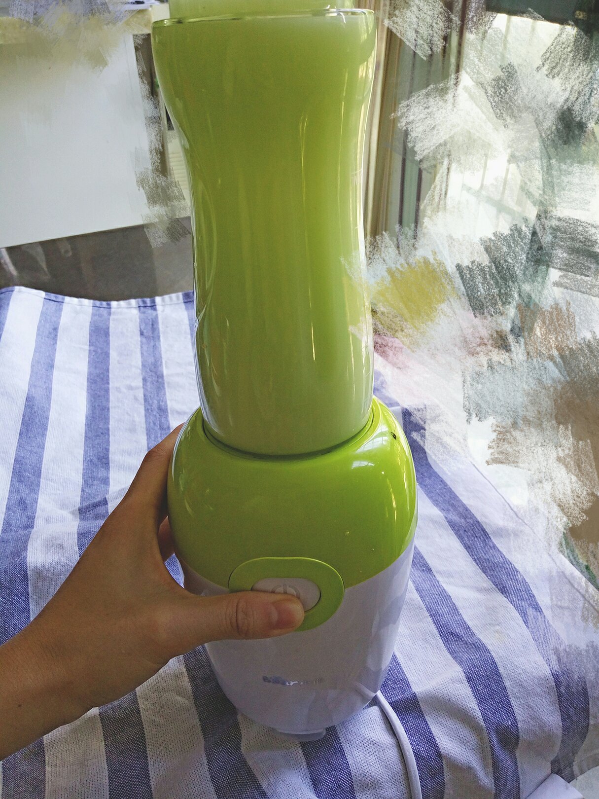 #無果汁•不夏天#夏日小清新――黃瓜甜瓜汁的做法 步骤5