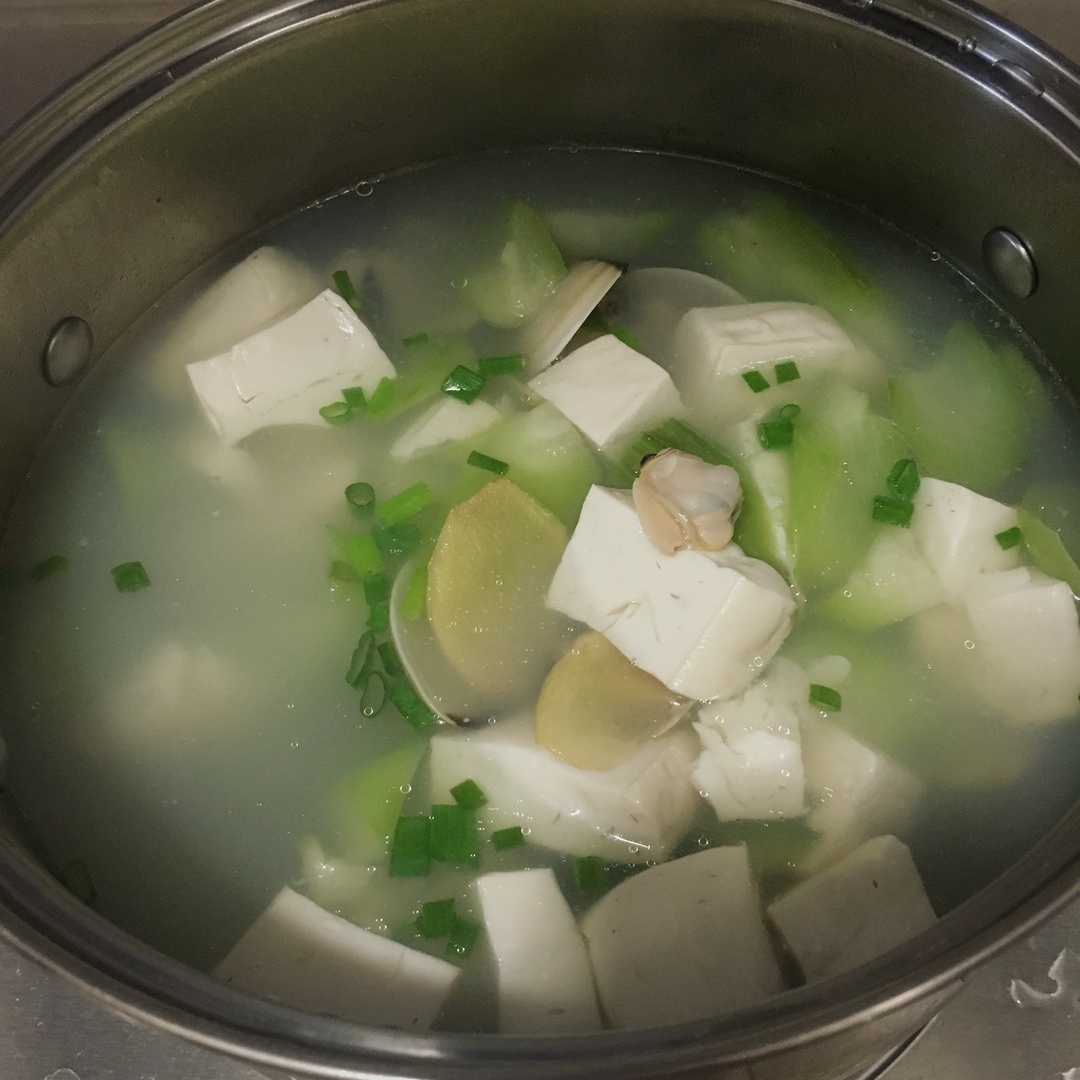 勝瓜白貝煮豆腐湯的做法 步骤5