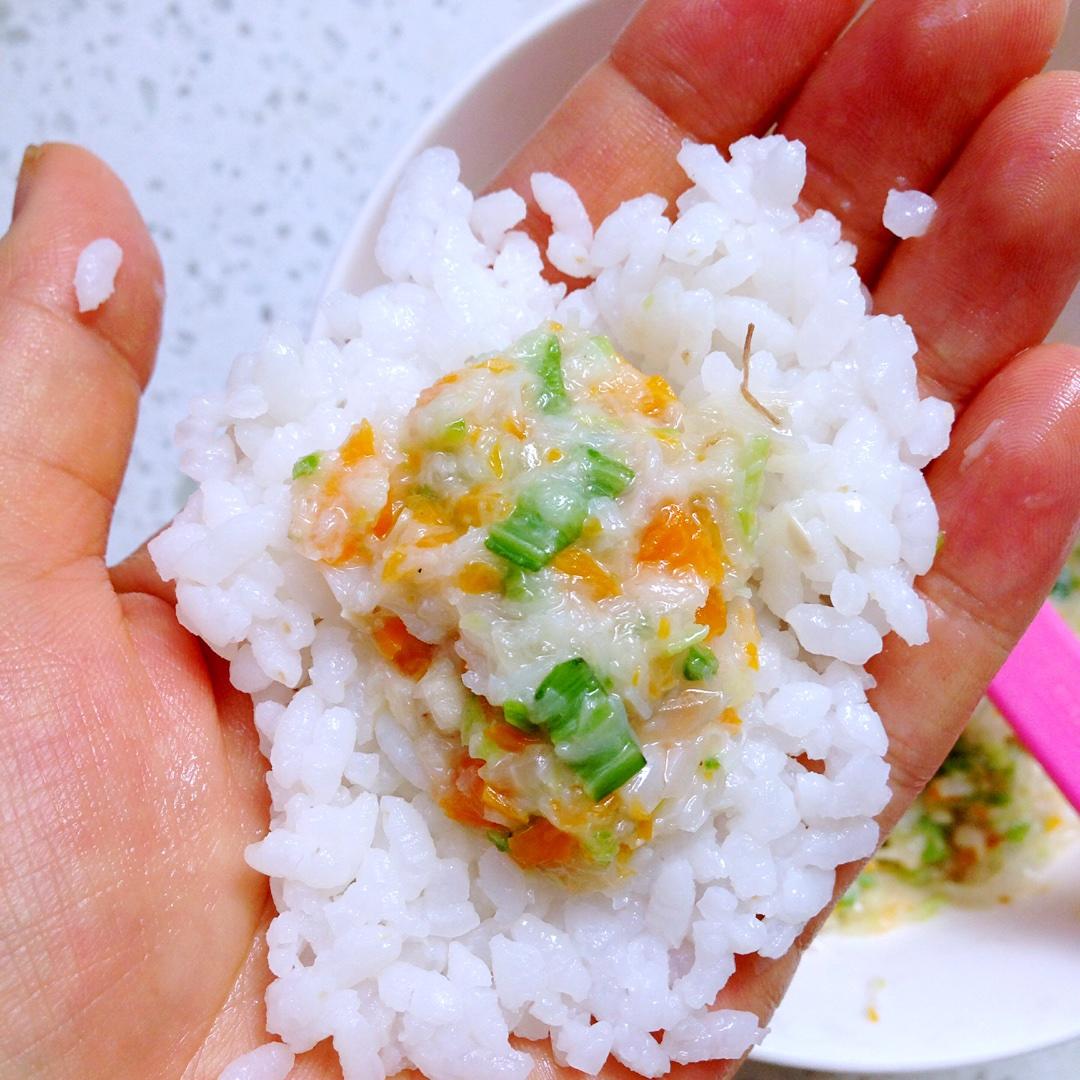 鱈魚秋葵時蔬飯團（小雪人兒童餐）的做法 步骤5