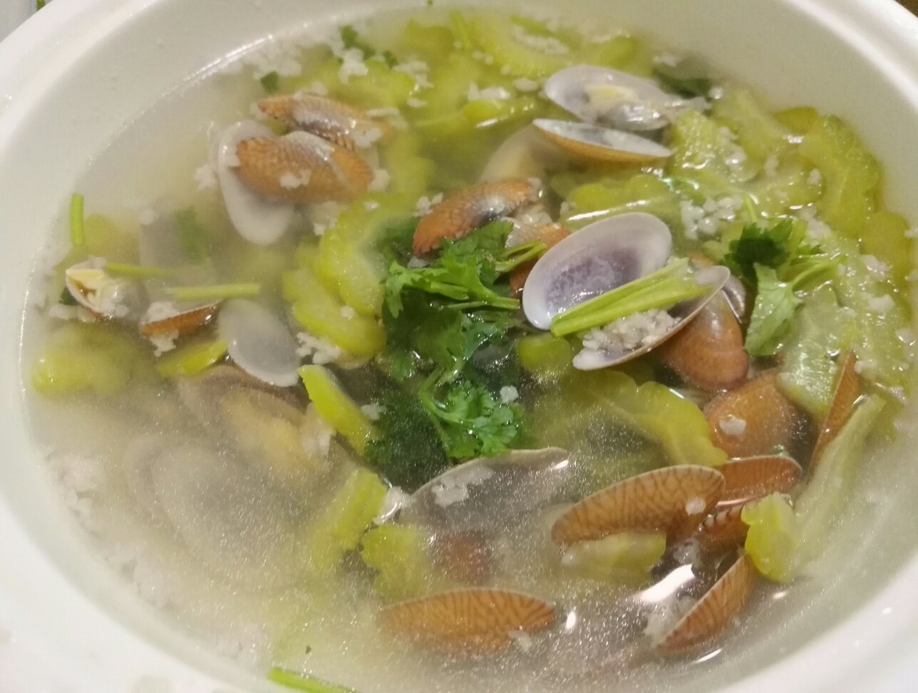 苦瓜花蛤湯的做法 步骤3