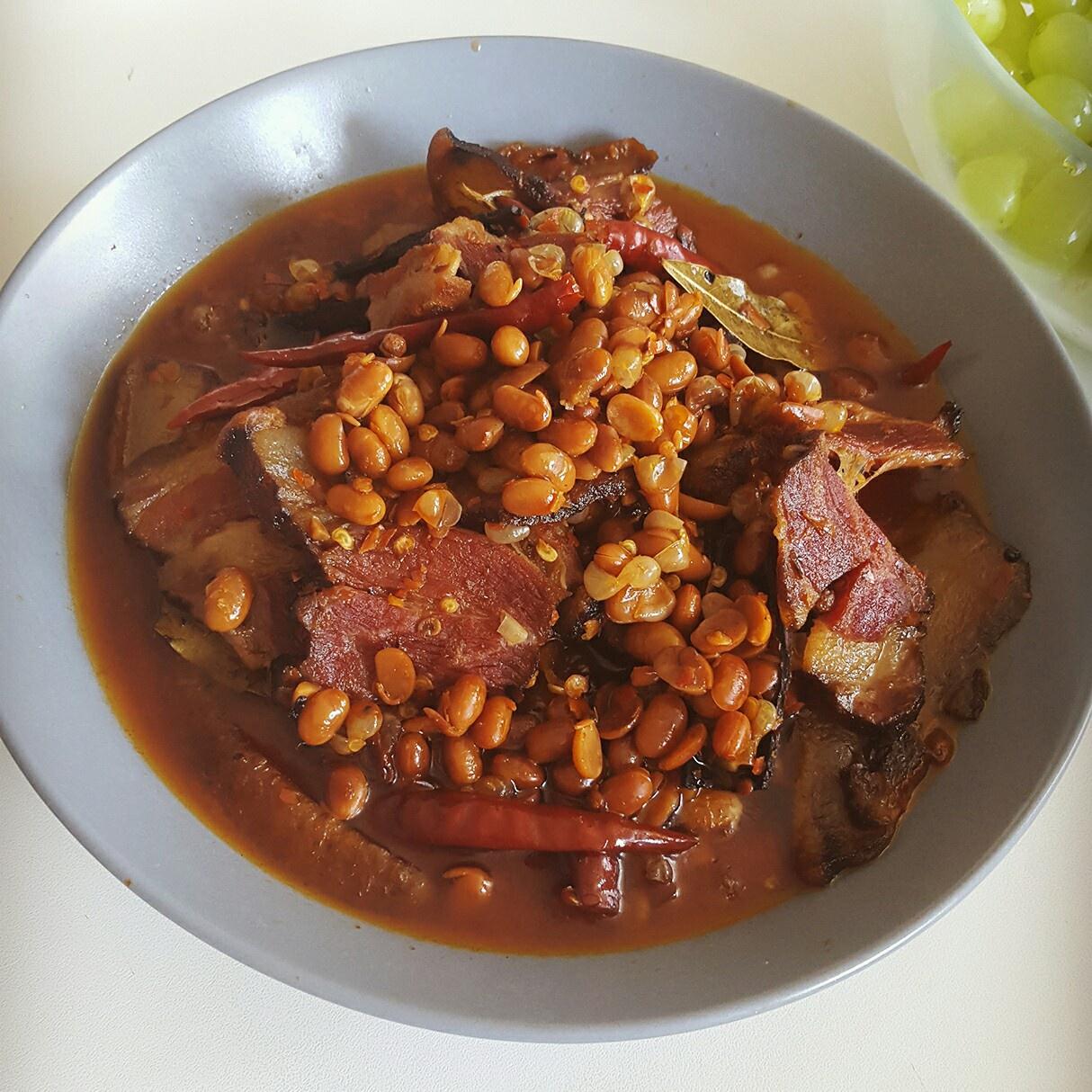 湘西黃豆燜臘肉的做法 步骤6