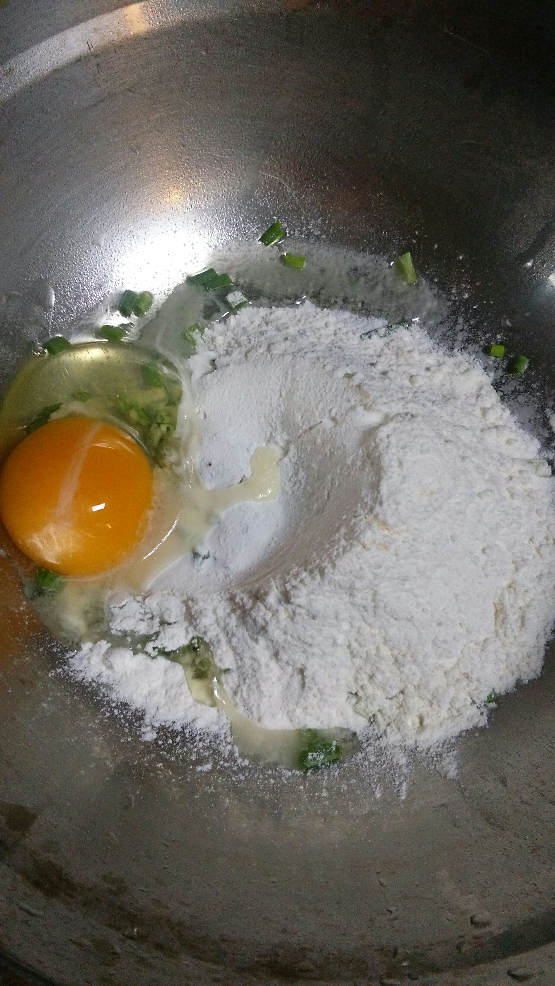 雞蛋米飯香蔥餅的做法 步骤3