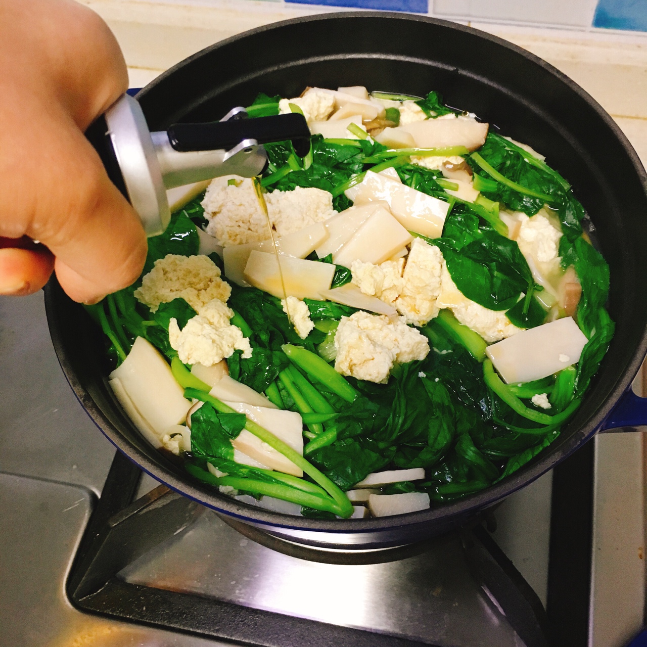 減脂∼青菜菌菇豆腐湯的做法 步骤8