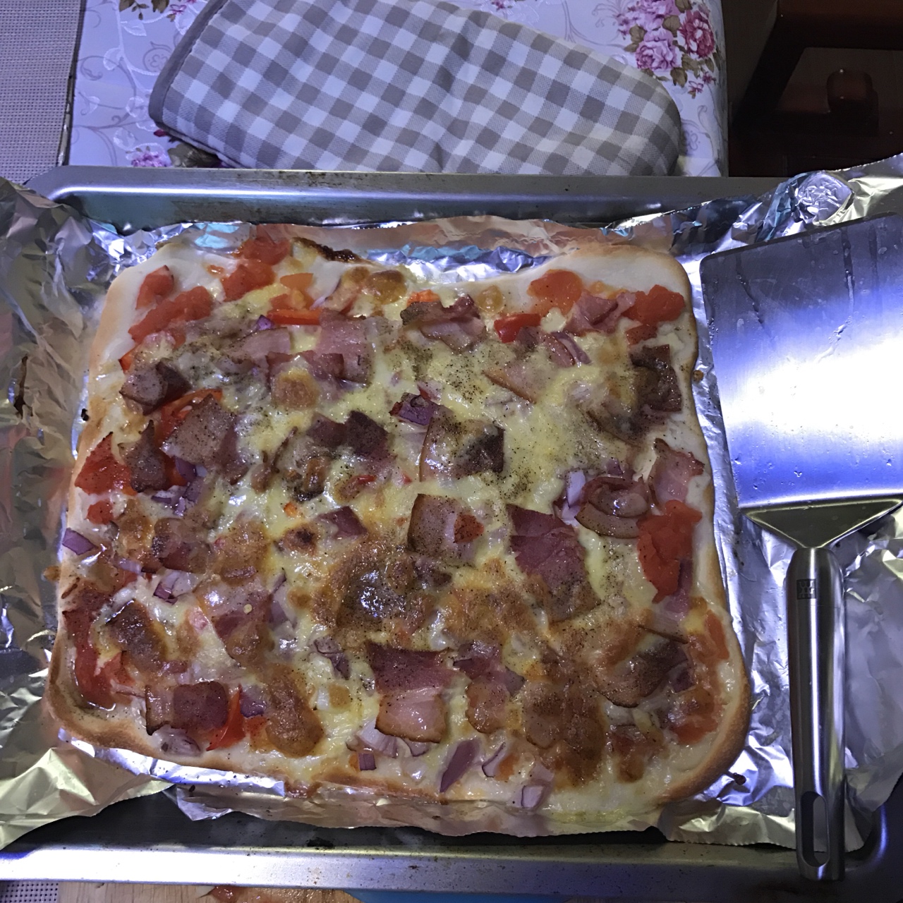 純天然蔬菜培根披薩的做法 步骤5