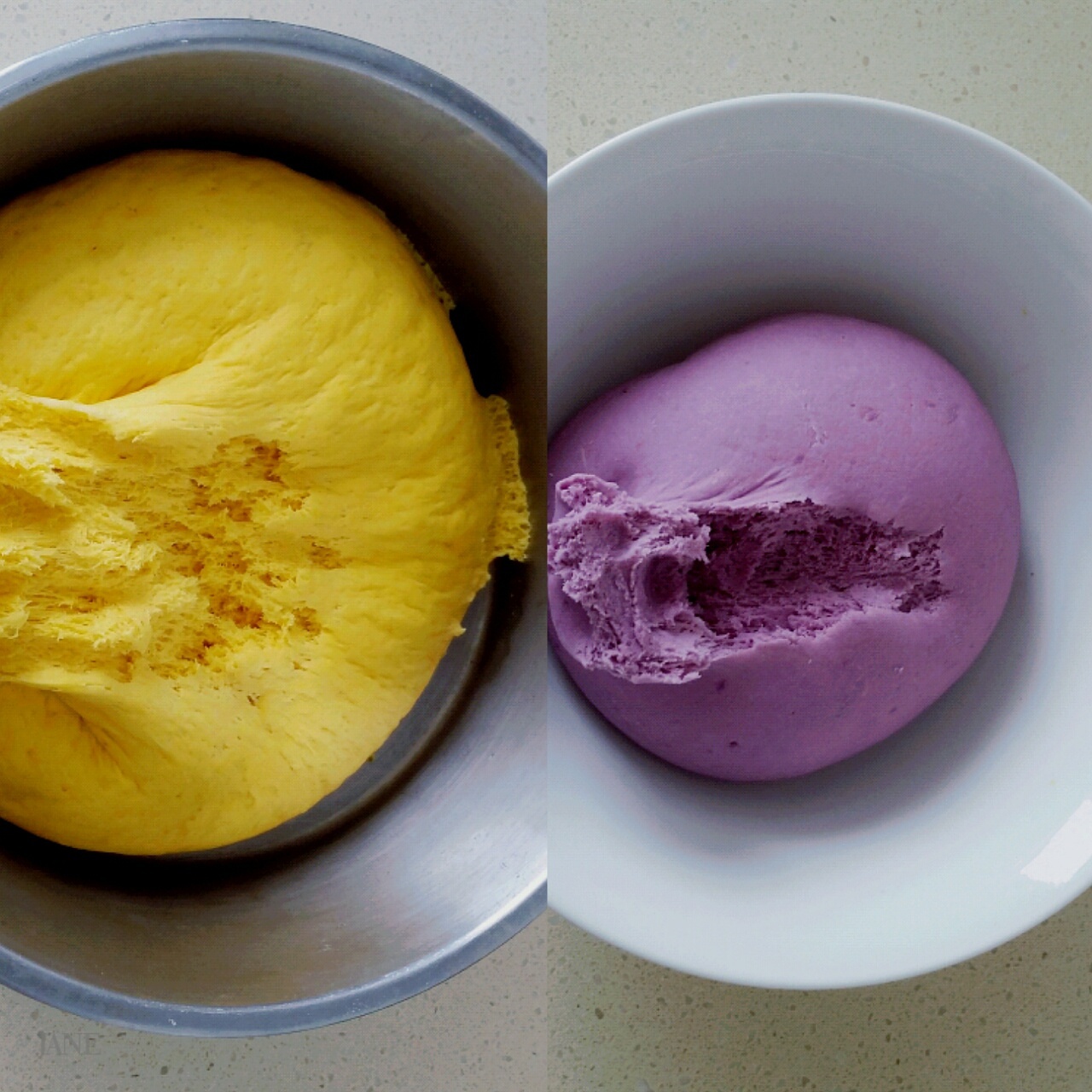 南瓜紫薯花樣饅頭的做法 步骤11