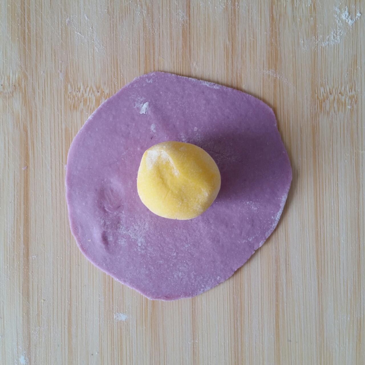 南瓜紫薯花樣饅頭的做法 步骤21