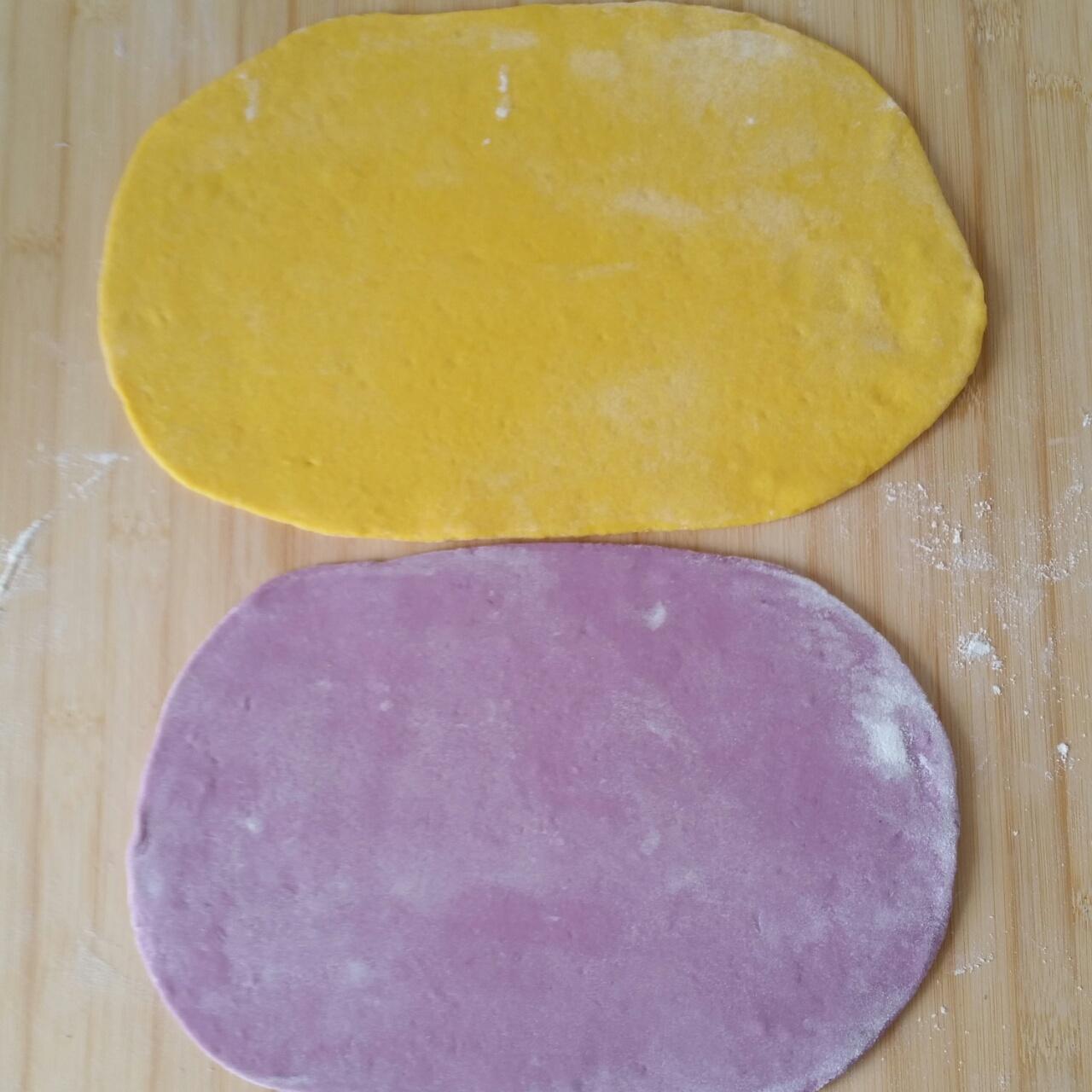 南瓜紫薯花樣饅頭的做法 步骤25