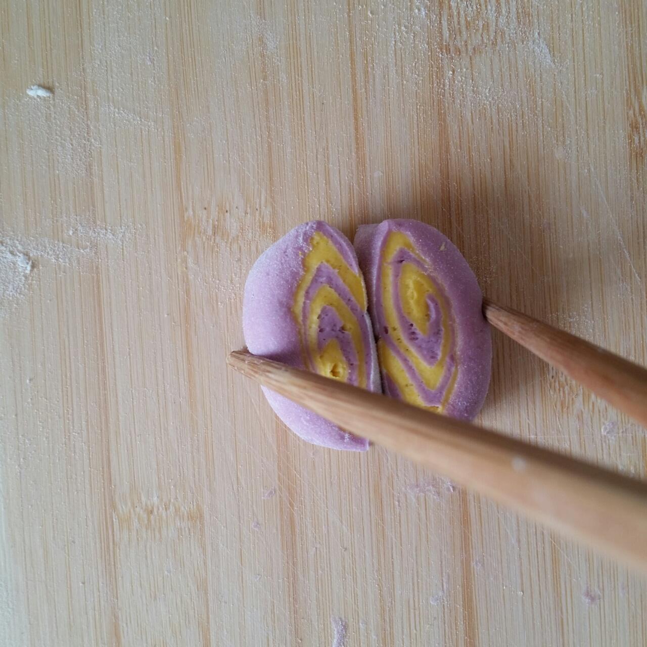 南瓜紫薯花樣饅頭的做法 步骤34