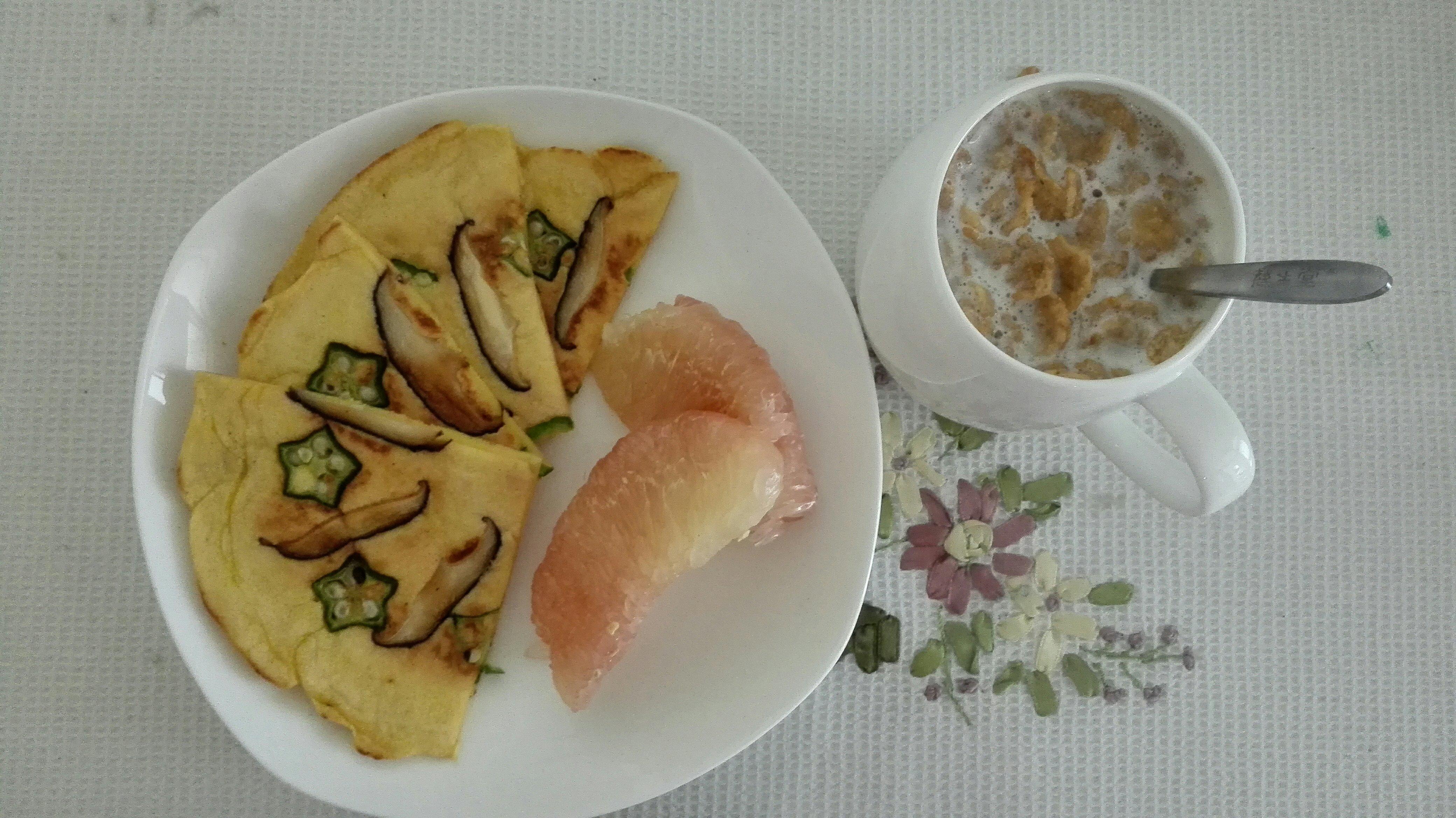 秋葵香菇雞蛋餅的做法 步骤5