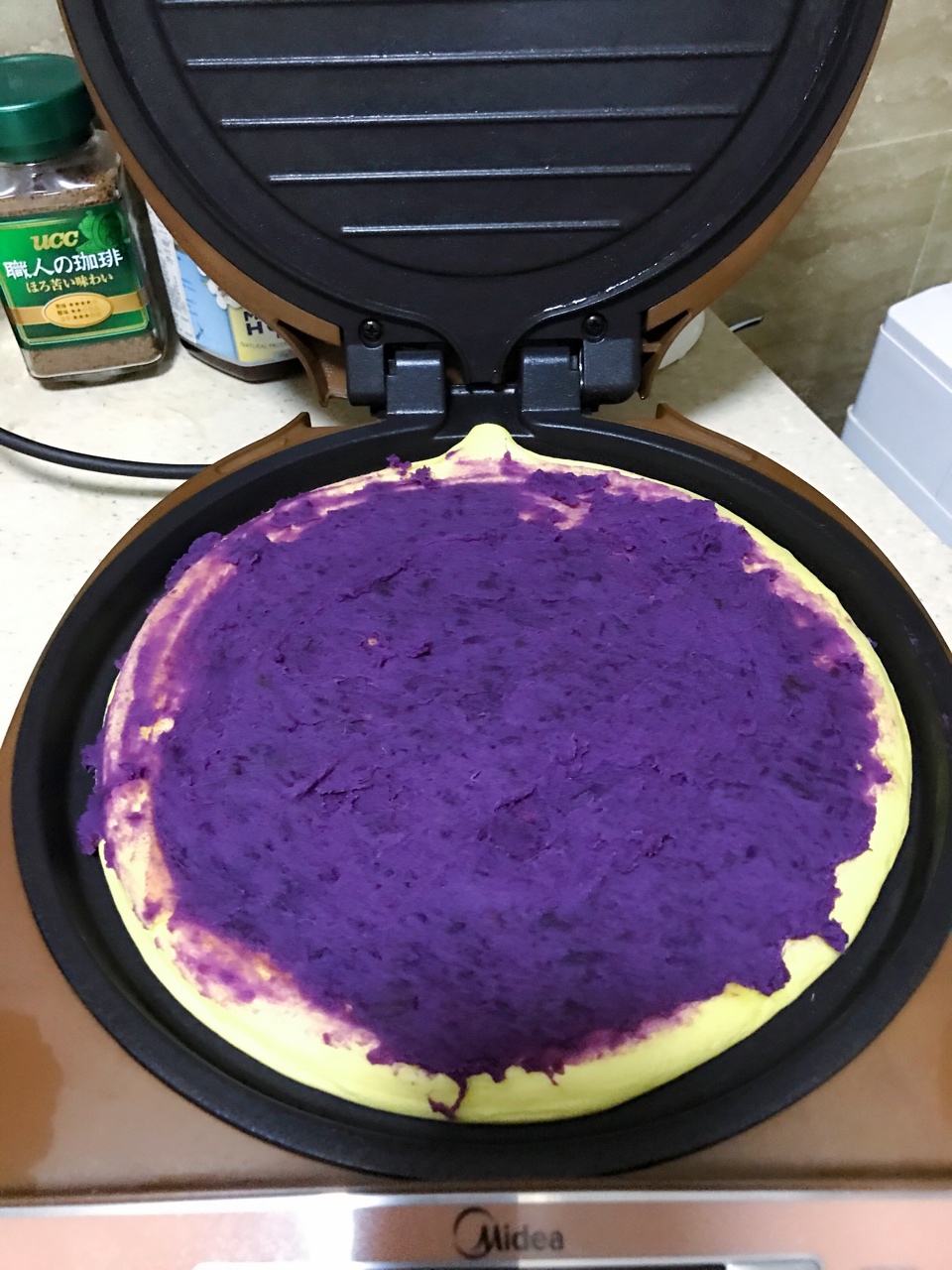 電餅鐺烤低脂低卡紫薯蛋糕的做法 步骤6