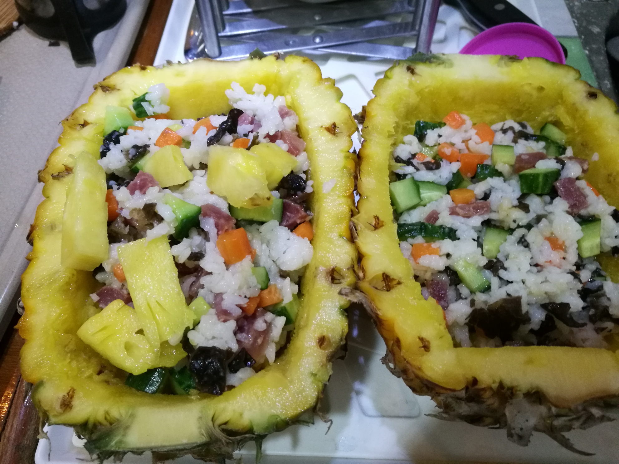 快手寶寶飯-菠蘿五色飯的做法 步骤4