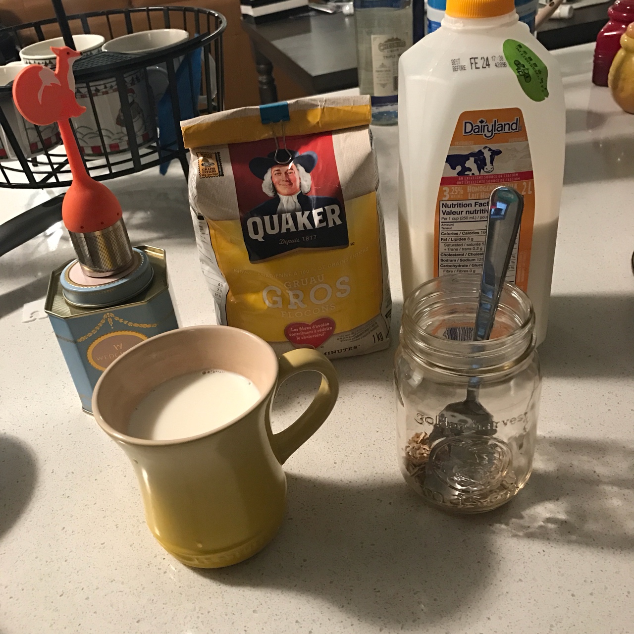 簡易燕麥奶茶（一人份)(夜宵）的做法 步骤1