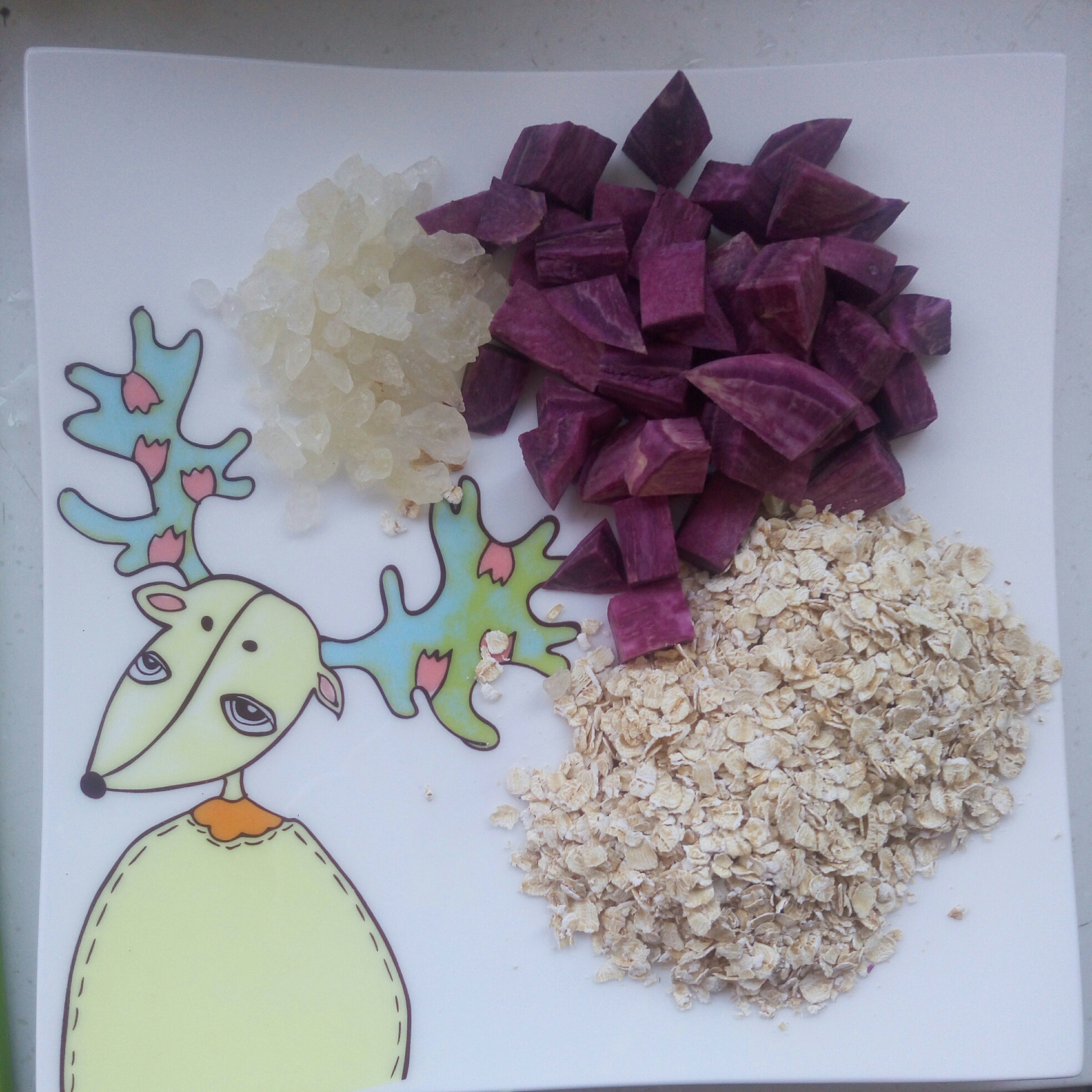奶香紫薯燕麥糊的做法 步骤1