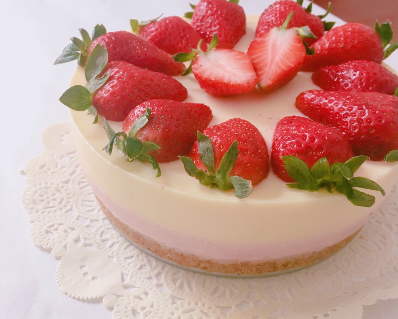 草莓酸奶慕斯蛋糕的做法 步骤13