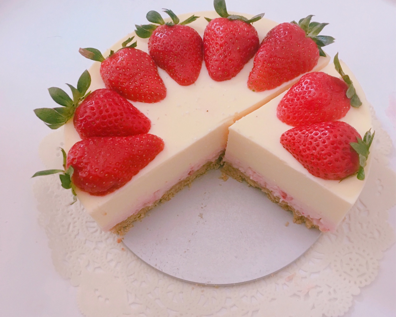 草莓酸奶慕斯蛋糕的做法 步骤14