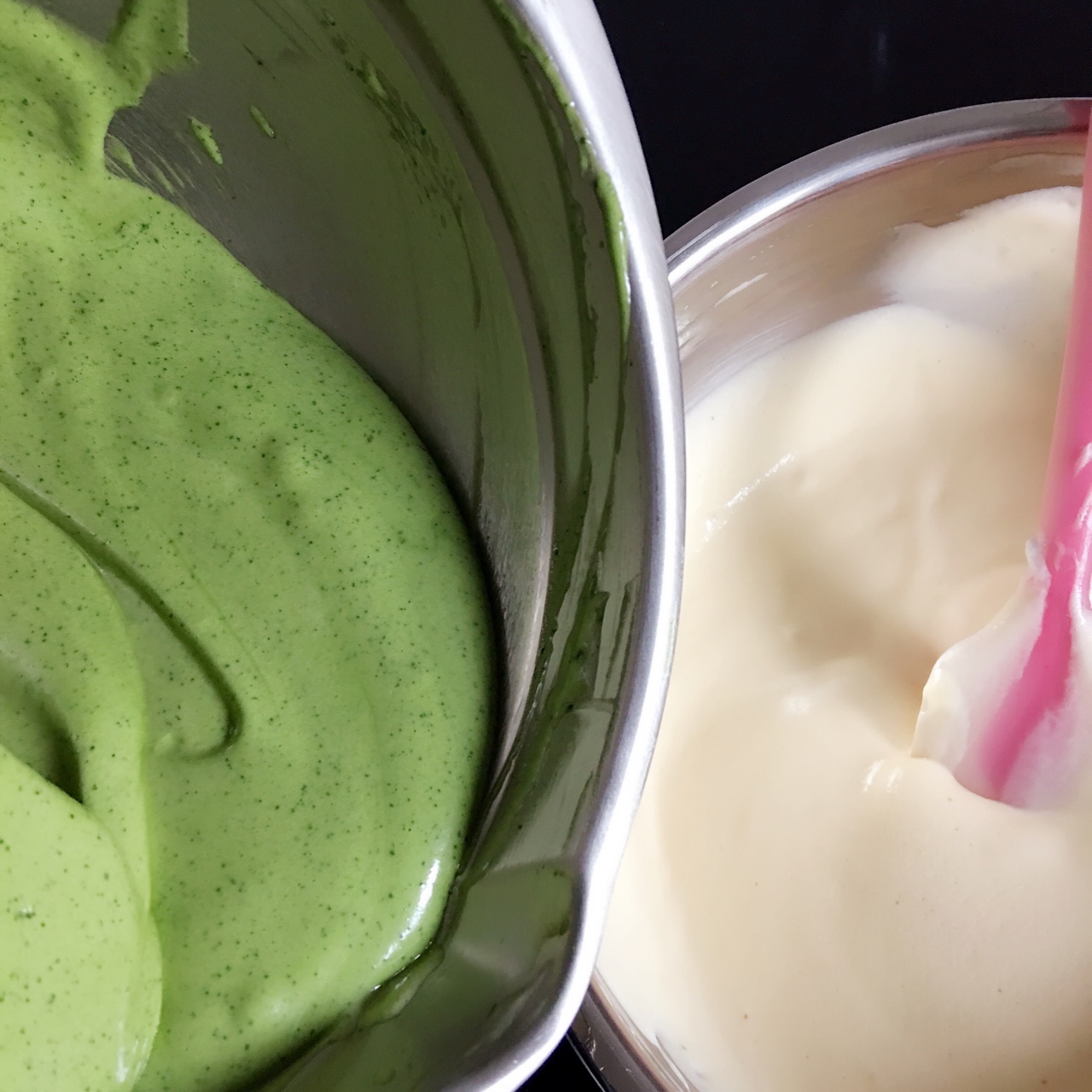 酸奶抹茶雙色蛋糕（春天的顏色）的做法 步骤10