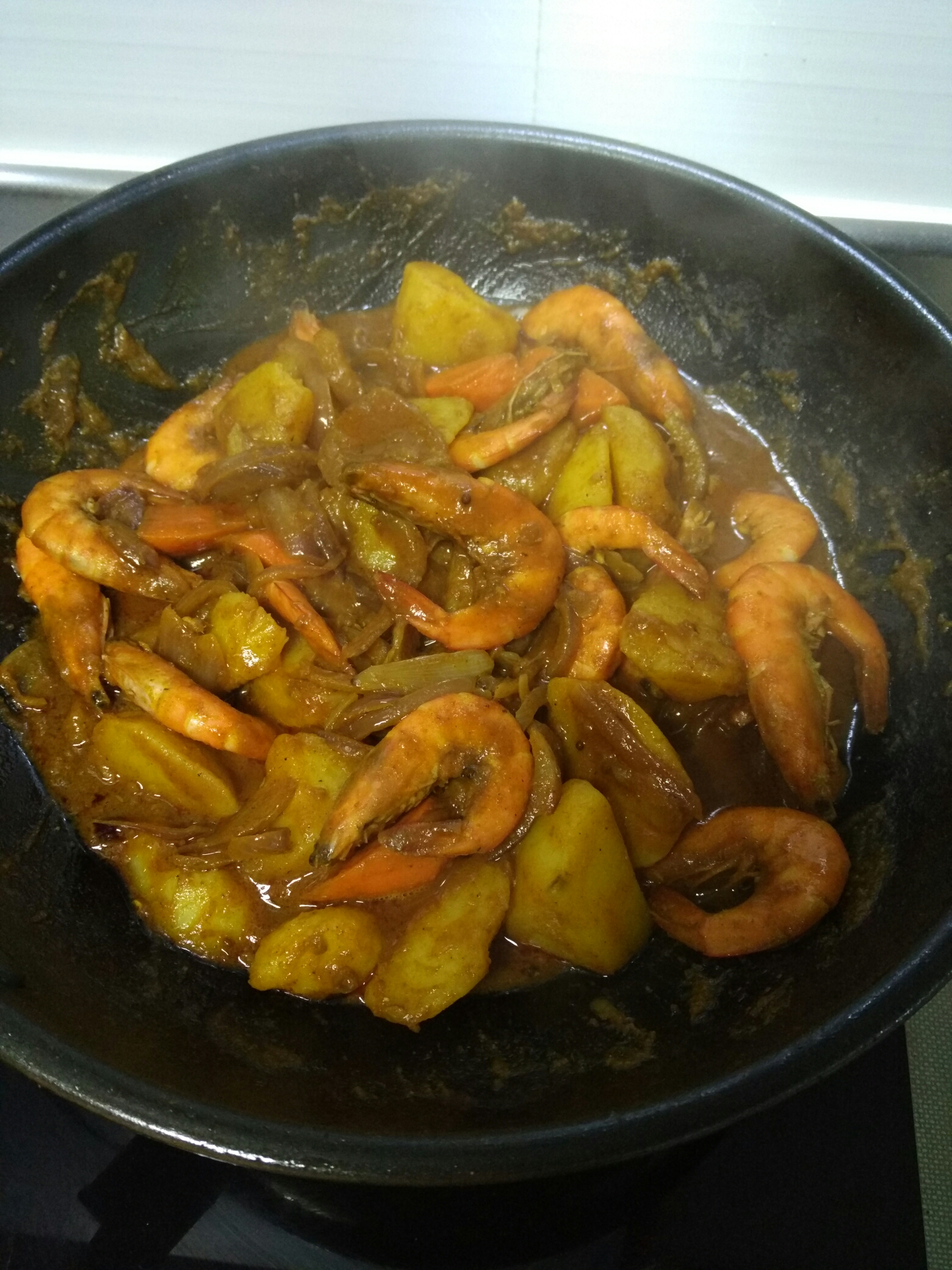馬來風味的咖喱大蝦的做法 步骤7