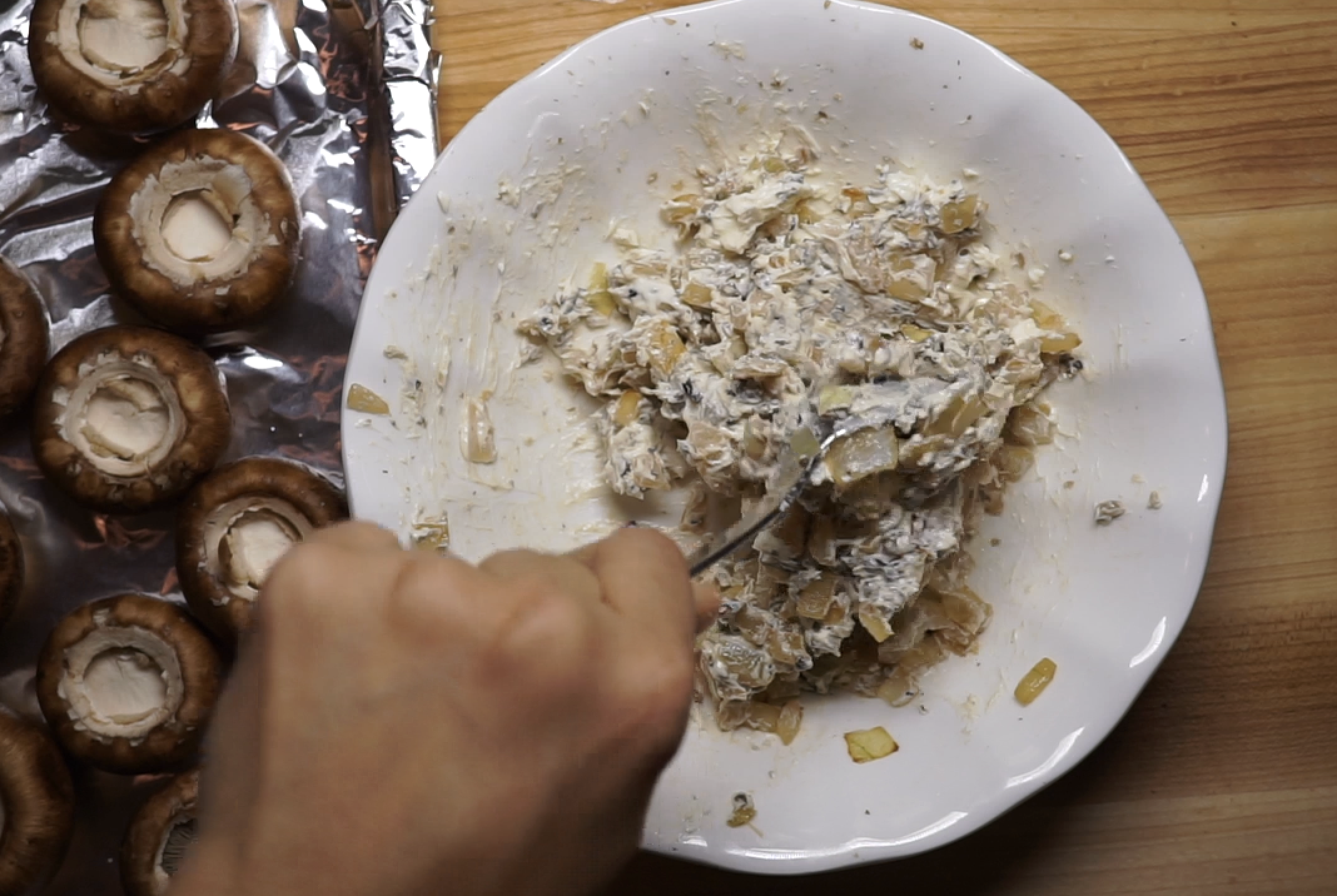 【安迪西煮意】洋蔥乳酪餡烤蘑菇的做法 步骤7