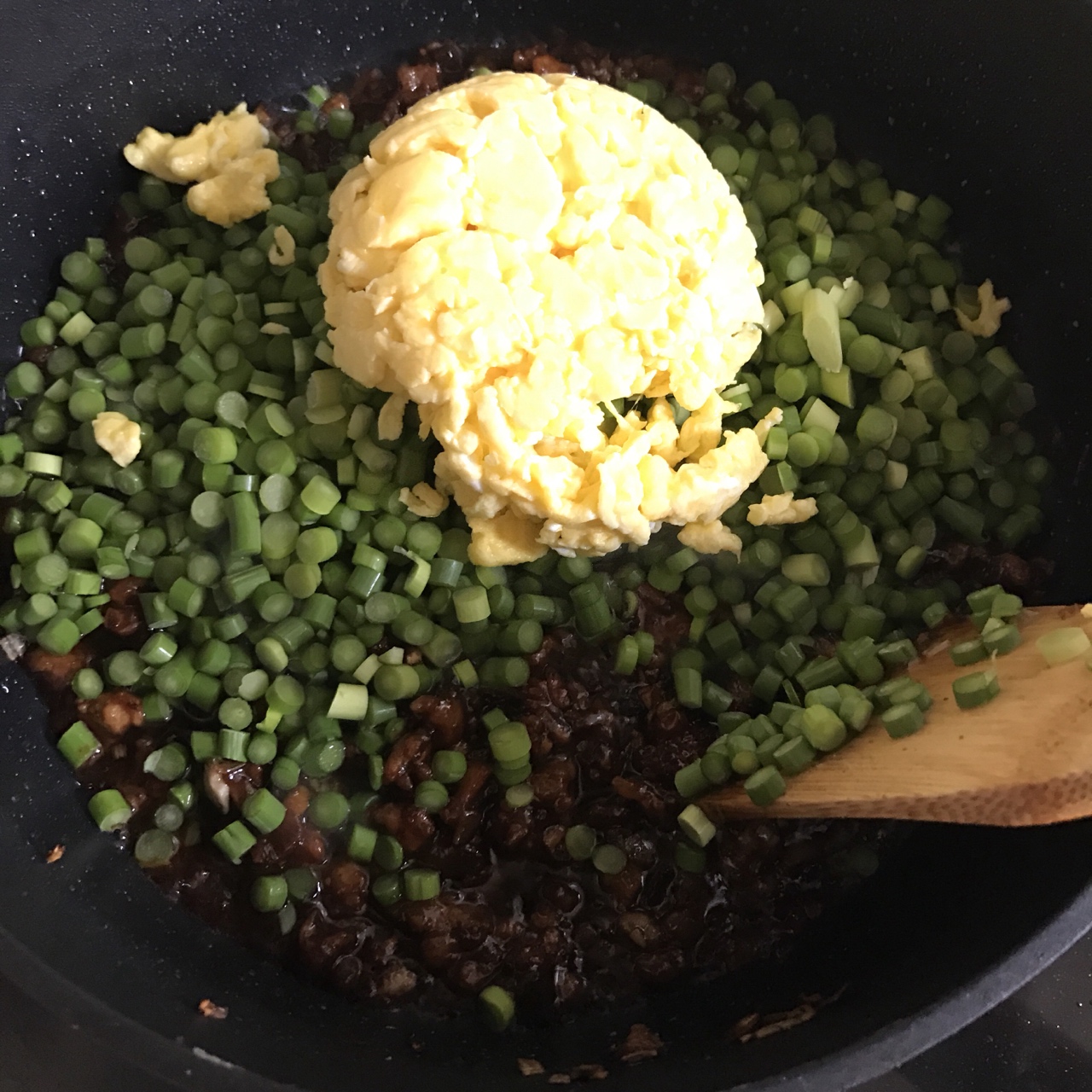 蒜薹肉末雞蛋炸醬的做法 步骤6