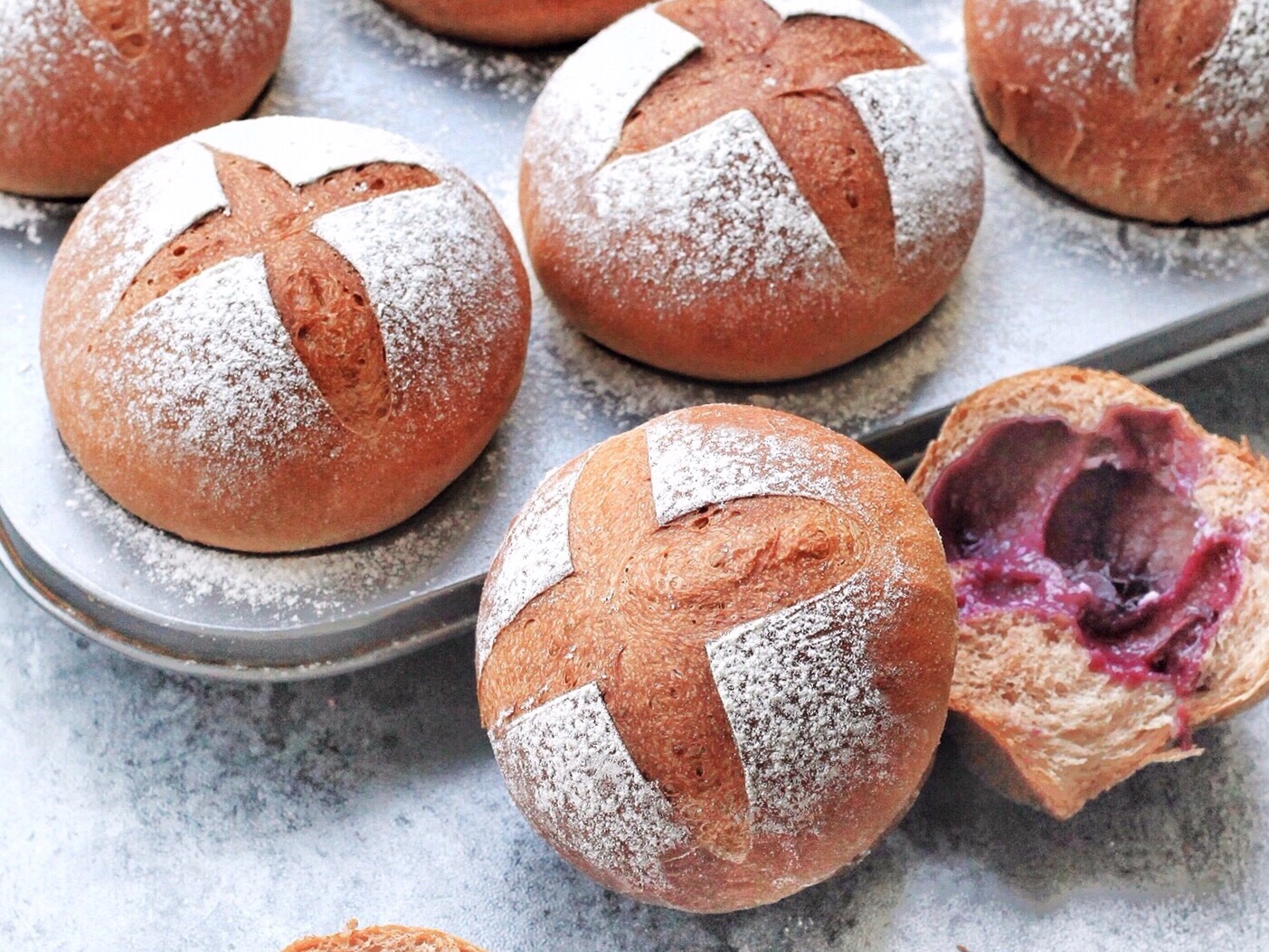 波蘭種可可乳酪藍莓爆漿面包的做法 步骤8
