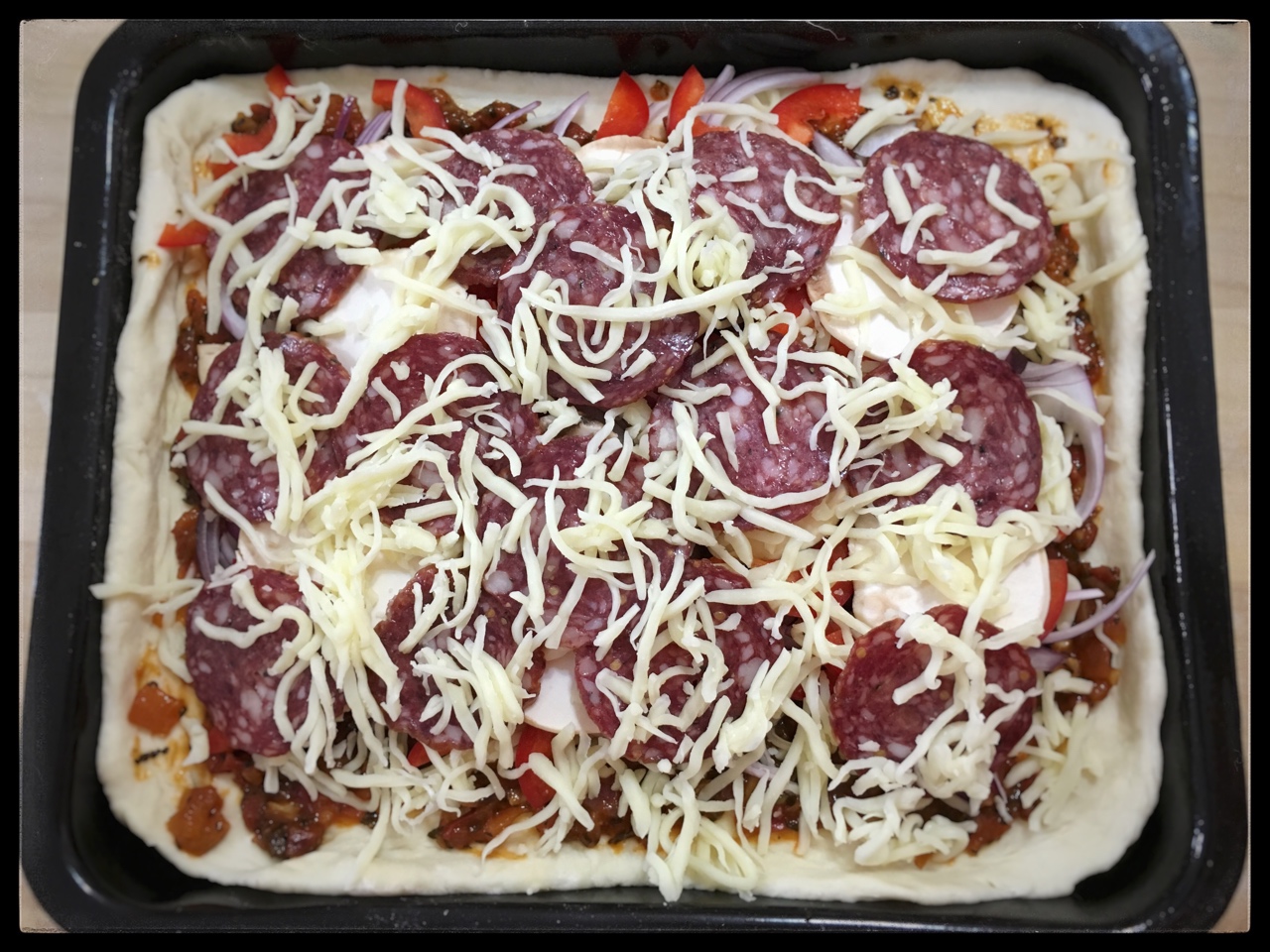 意式香腸薩拉米披薩的做法 步骤7