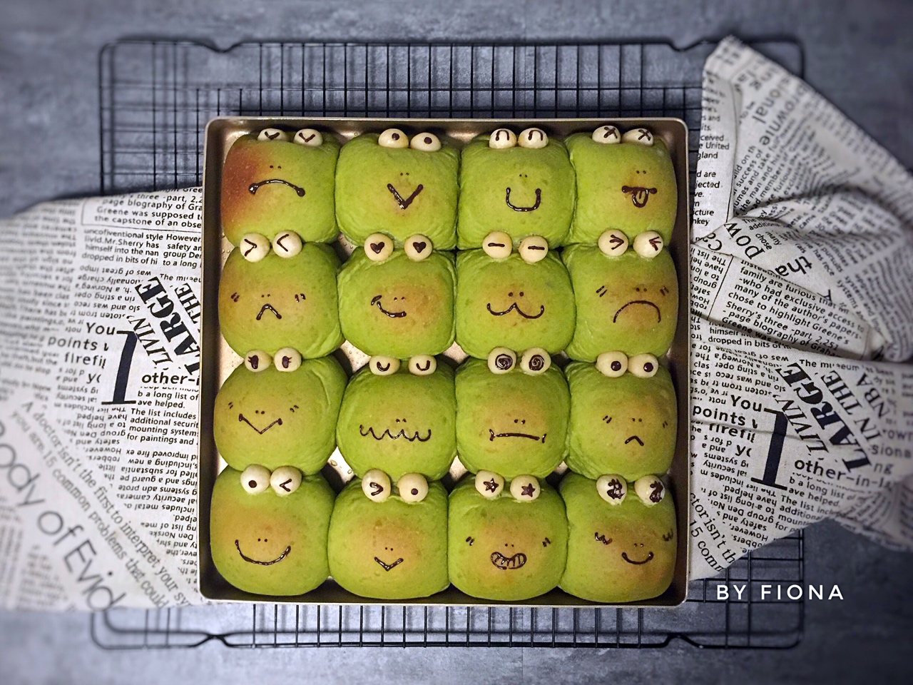 一次發酵——翠綠菠菜汁小青蛙擠擠小面包的做法 步骤9