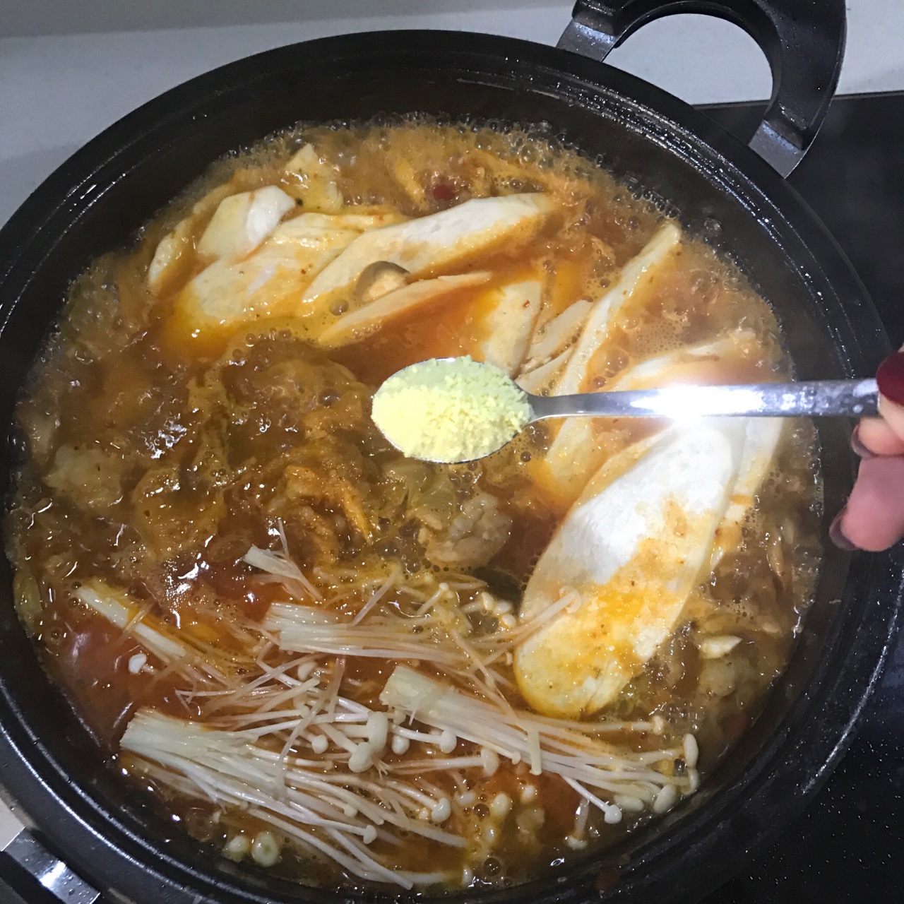 韓式泡菜五花肉鍋的做法 步骤9