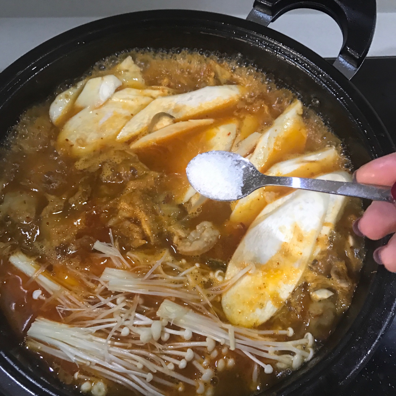 韓式泡菜五花肉鍋的做法 步骤8