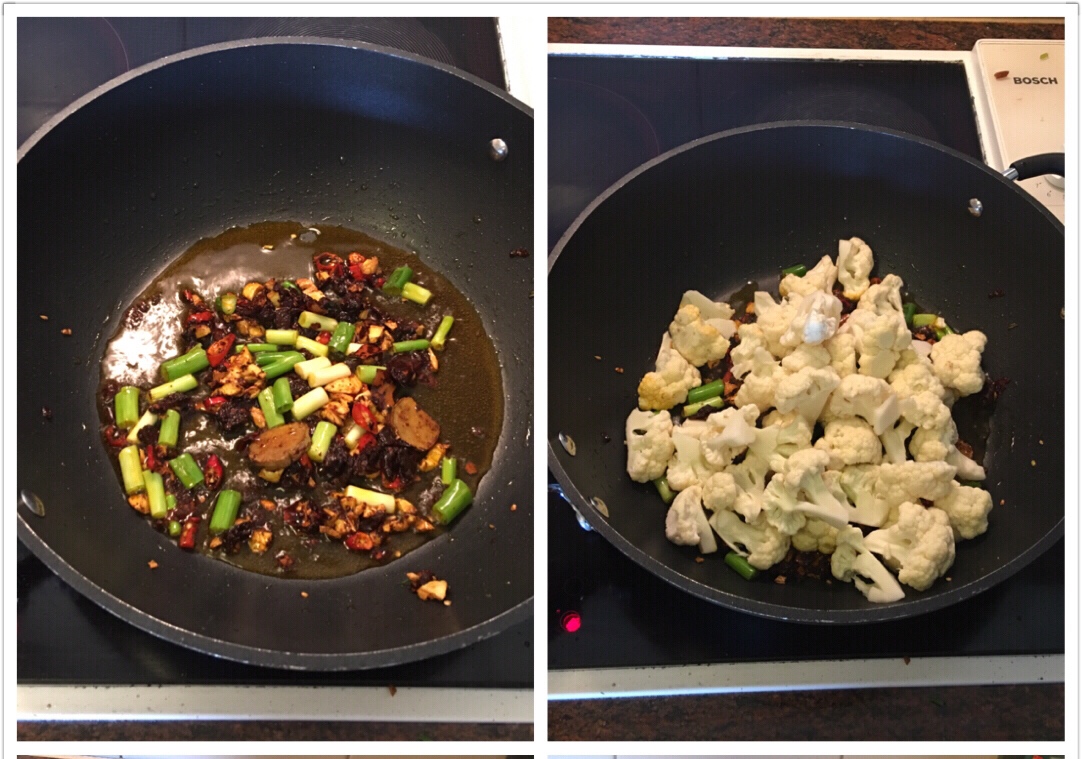 全素干鍋菜花的做法 步骤5
